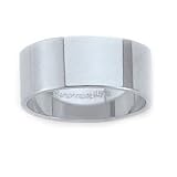 14K White Gold 8mm Flat Traditional Fit Wedding Band Ring (Sizes 8 1/2 to 13). BENCHMARK