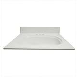 Crane Plumbing 8944-2 Doverstone Marble Lavatory Vanity Top with Recessed Sink, White