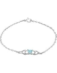 Bfly Cz Birthstone Bracelet W/Box 14K White December 19800