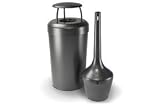 Steel Waste Container And Classico Smoker Receptacle Combo Pewter by DCI MARKETING