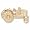 Tractor Charm in Yellow Gold
