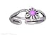 Sterling Silver Split Shank Adjustable Purple title=
