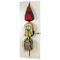 The Back Pack Rack Over The Door Storage (Black) (75"H x .09"W x 1"D)
