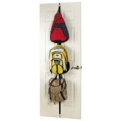 The Back Pack Rack Over The Door Storage (Black) (75'H x .09'W x 1'D)