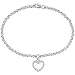 10K White Gold 1/10 ctw Diamond Anklet with Heart Charm