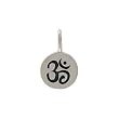 Small Round OM (Aum) Charm for Bracelets or Necklaces in Sterling Silver, #8363