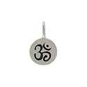 Small Round OM (Aum) Charm in Sterling Silver, #8363