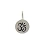 Small Round OM (Aum) Charm for Bracelets or Necklaces in Sterling Silver, #8363