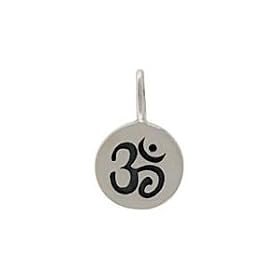 Buy Small Round OM (Aum) Charm in Sterling Silver, #8363 by Taos Trading Charms