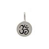 Small Round OM (Aum) Charm for Bracelets or Necklaces in Sterling Silver, #8363