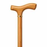 Wooden Cane - Natural Stain This Fritz handle cane was disigned by a German count to make cane use by the arthritic sufferer more comfortable. This wooden cane has a weight capacity 250 pounds, height 36-37 inches, solid wood handle and shaft.