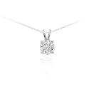 14K White Gold 1/2 ct. Diamond Solitaire Pendant with 18" Chain