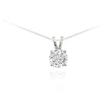 Search : 14K White Gold 1/2 ct. Diamond Solitaire Pendant with 18" Chain