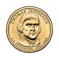 2007-D - THOMAS JEFFERSON - CHOICE UNCIRCULATED - GOLDEN PRESIDENTIAL DOLLAR