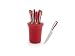 blinQ 7-Piece Steak Knife Set, Berry Red