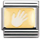 Nomination Composable Classic FUN Edelstahl, Email und 18K-Gold (Handabdruck WEISS) 030209 Preisvergleich