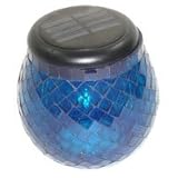 Smart Solar SS3771WRM1 Glass Mosaic Solar T-Light - Iridescent Cobalt Blue