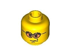 Yellow Head (Glasses and Scowl) - LEGO Minifigure Piece