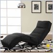 LifeStyle Solutions Jet Black Curved Chair Chaise Lounge In Sky Blue Finish