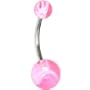 Pink Marble Belly Button Ring