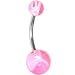 Pink MARBLE Belly Button Ring