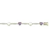 14K Yellow Gold 14K Yellow Gold Amethyst & Pearl & Diamond Bracelet