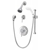 Symmons Temptrol pressure balancing mixing valve with combination integral diverter/volume control, wall/hand shower with flexible metal hose, and clear flo shower head 96 500 B30 L V 21uUw5Cr2gL. SL160 Symmons Temptrol pressure balancing mixing valve with combination integral diverter/volume control, wall/hand shower with flexible metal hose, and clear flo shower head 96 500 B30 L V