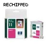 Genuine Original HP Hewlett Packard No11 11 C4837A C4837AE  magenta (red)  printer ink - print inkjet cartridge for Designjet Officejet Business Inkjet - RECHIPPED by Amazon Seller for extended life