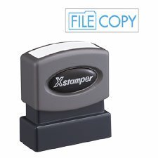 Xstamper 1821 Title Message Stamp, FILE COPY, Pre-Inked/Re-Inkable, Light Blue