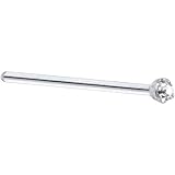  : Platinum 1.5mm Genuine Diamond Straight Fishtail 3/4 - 18 Gauge