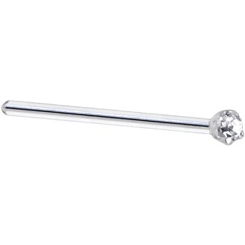 Childrens Toyshop  Jewelry : Platinum 1.5mm Genuine Diamond Straight Fishtail 3/4 - 18 Gauge
