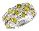 18kt White Gold Gregg Ruth Ring with White and Yellow Diamonds