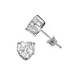 Sterling Silver Heart Earrings - Stamping - 7 mm