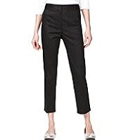 Cotton Rich Pin Dotted 7/8 Trousers
