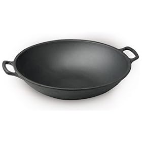 Emeril Pre-Seasoned Cast Iron 14-Inch Open Flat Bottom Wok by