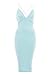 AX Paris Women's Deep V Front Elasticated Straps Midi Dress