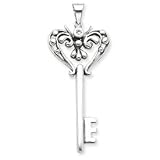 Sterling Silver Key Charm w/CZ