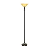 Bronze Finish Champagne Glass Torchiere Floor Lamp