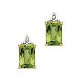 10kt. Yellow Gold, Peridot Earrings with Diamond Accents