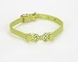 Ice Mint Leather Swarovski Crystal Bone Embellished Dog Collar (Small)