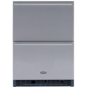 Marvel: 24'' Built-in Double Drawer Refrigerator with Stainless Steel Interior