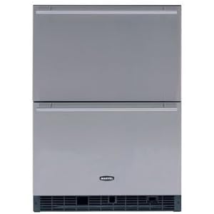 Marvel: 24'' Built-in Double Drawer Refrigerator with Stainless Steel Interior