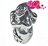 Quiges Beads Charms Silver Plated Mermaid Charm Bead for Pandora/Troll/Chamil...