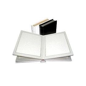 Adorama Pro Photo Album, Black Leatherette Cover with 12 Library Bound Off White Pages, Holds 24 5x7 Prints