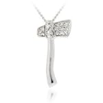 Sterling Silver CZ Axe Pendant