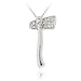 Sterling Silver CZ Axe Pendant image 1