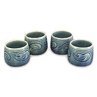 Tea cups, 'Mek' (set of 4)