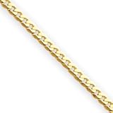 14k 2.2mm Beveled Curb Chain Necklace - 20 Inch - Lobster Claw