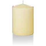 Yummi 3" x 4" Ivory Round Pillar Candles - 3 per pack