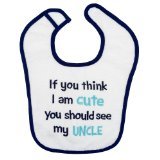 Koala Baby Boys' Cute Uncle Bib - Blue/white 